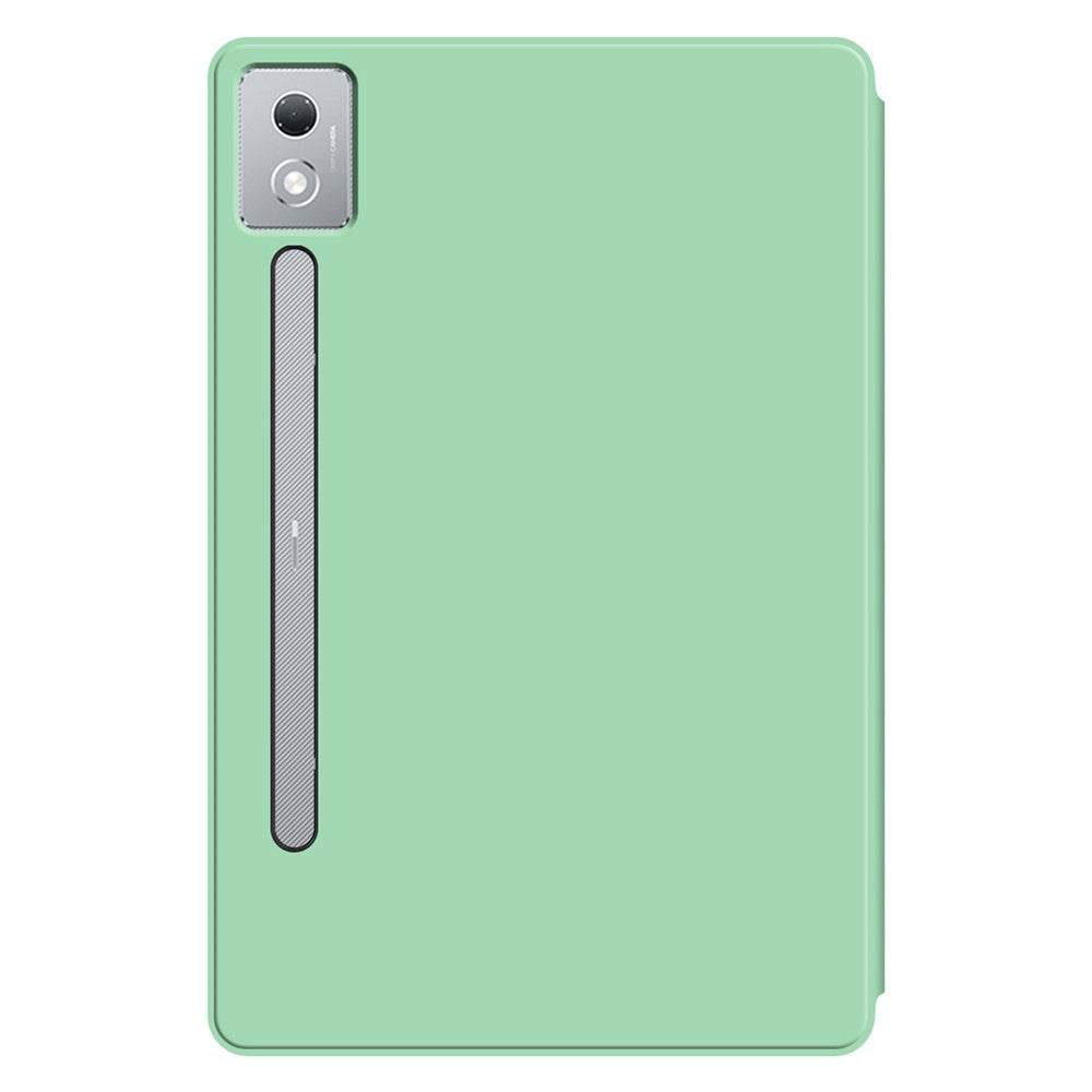 For Lenovo Xiaoxin Pad Pro 12.7 inch Case PU Leather TPU Back Trifold Stand Tablet Cover - Green