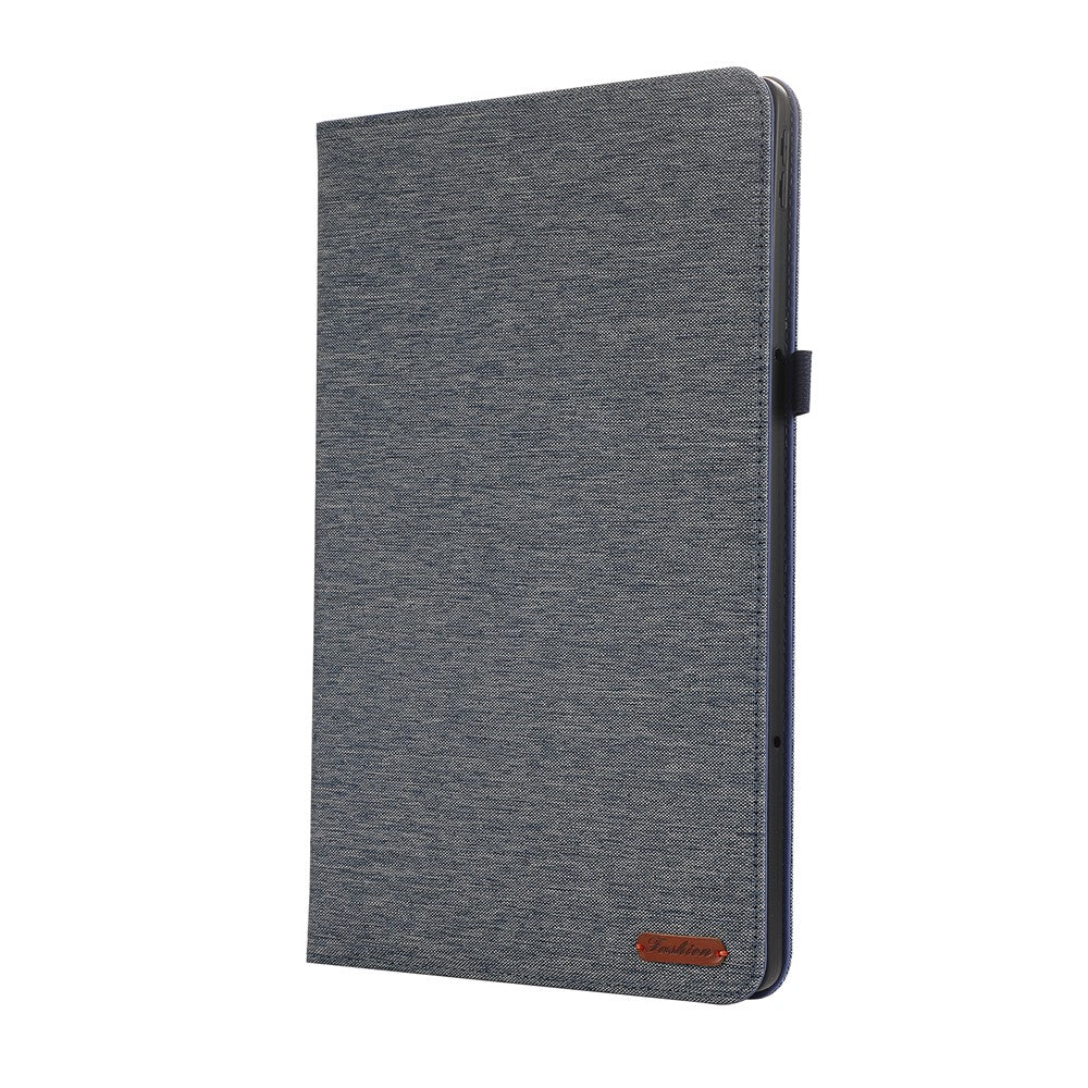 For Lenovo Xiaoxin Pad Pro 12.7 inch Leather Case Card Holder Cloth Texture Tablet Stand Cover - Blue
