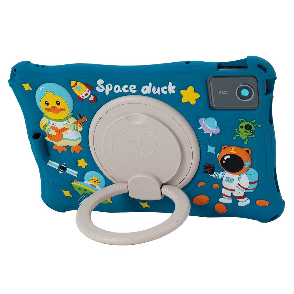 For Lenovo Tab M11 TB330FU / 331FC / Xiaoxin Pad 11 2024 Case Kickstand Cartoon Silicone Tablet Cover - Dark Blue