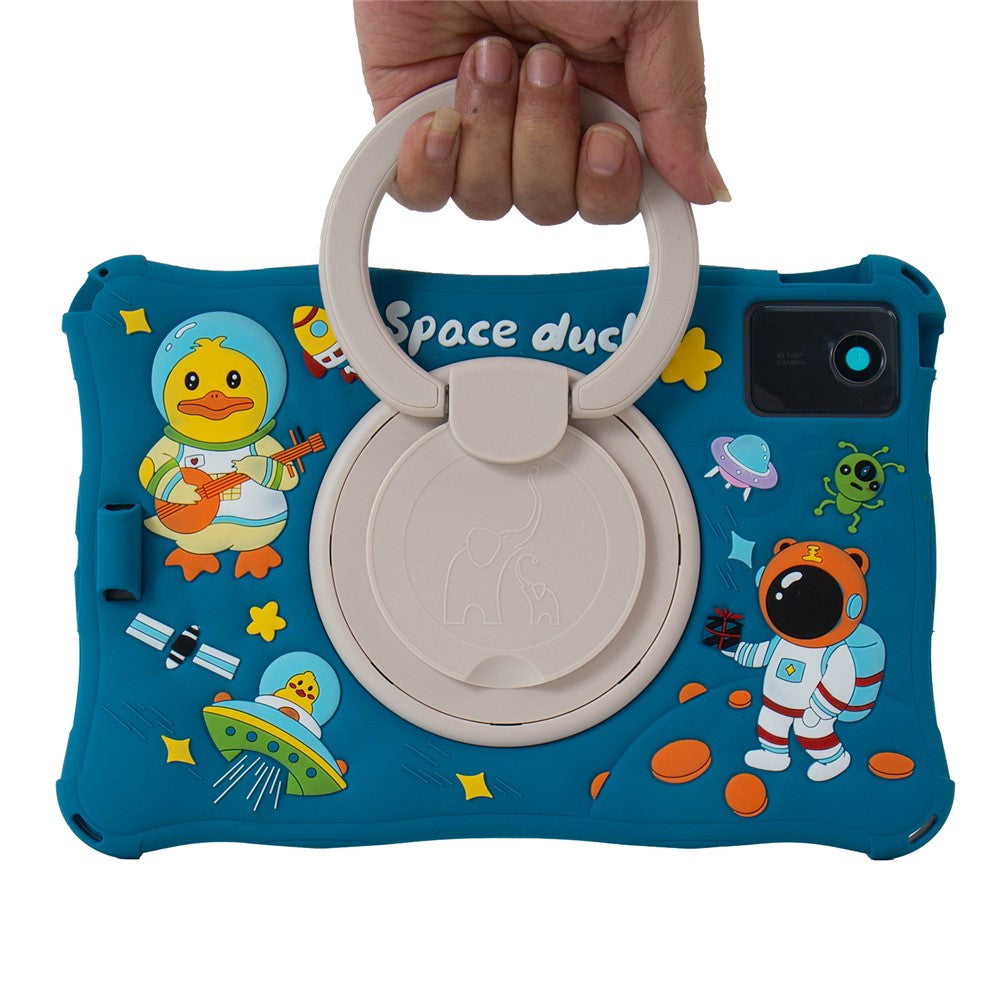 For Lenovo Tab M11 TB330FU / 331FC / Xiaoxin Pad 11 2024 Case Kickstand Cartoon Silicone Tablet Cover - Dark Blue