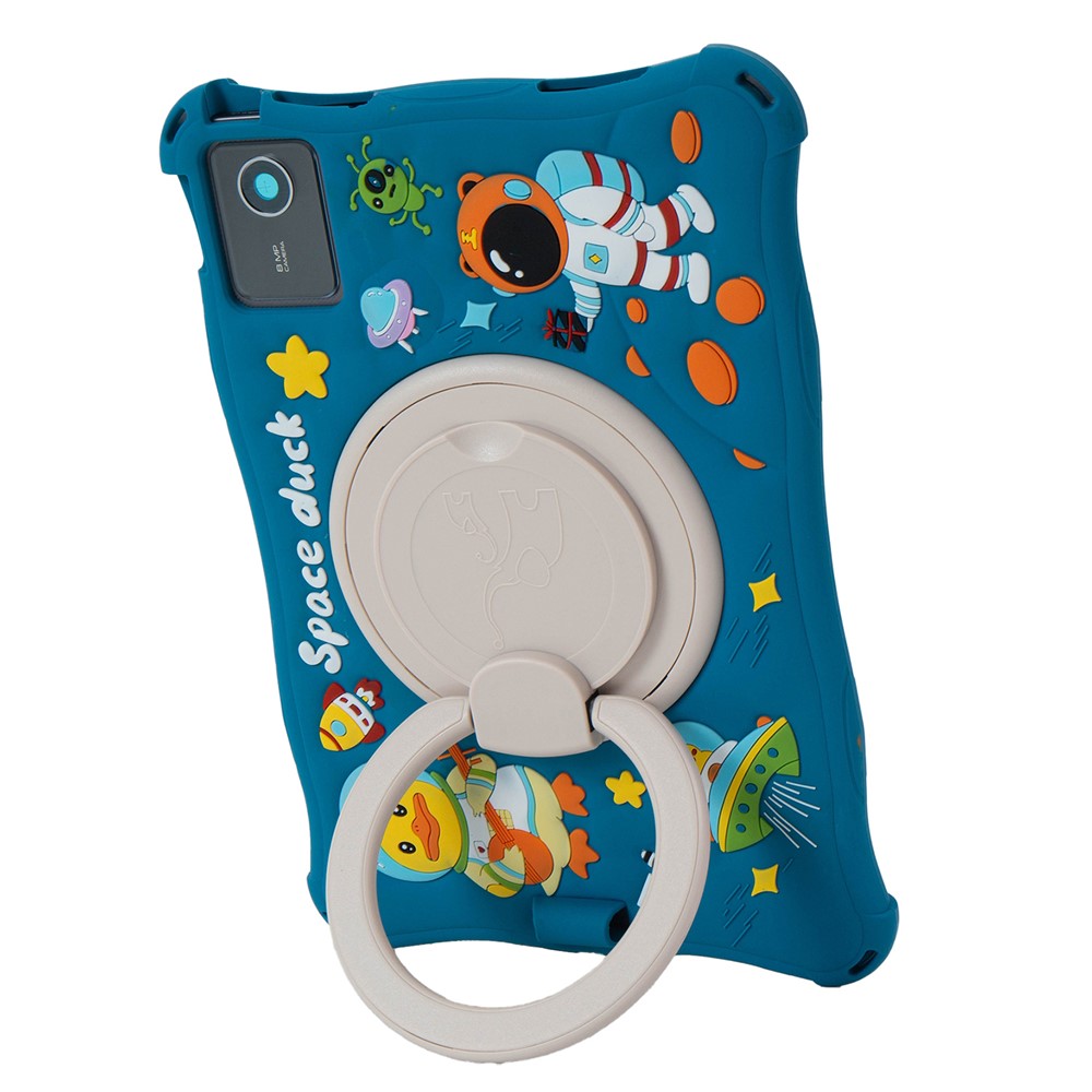 For Lenovo Tab M11 TB330FU / 331FC / Xiaoxin Pad 11 2024 Case Kickstand Cartoon Silicone Tablet Cover - Dark Blue