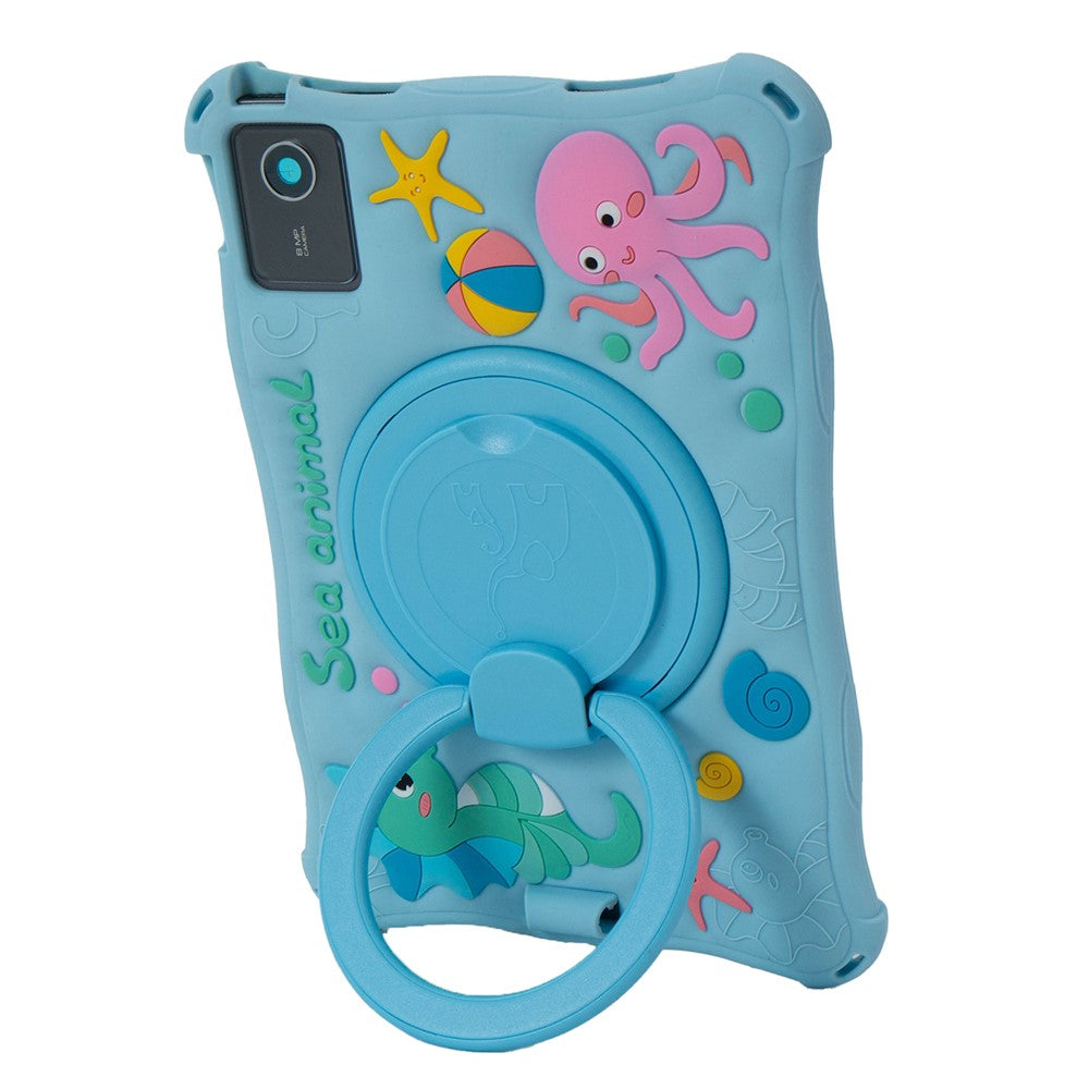 For Lenovo Tab M11 TB330FU / 331FC / Xiaoxin Pad 11 2024 Case Kickstand Cartoon Silicone Tablet Cover - Baby Blue