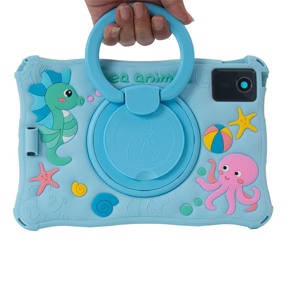 For Lenovo Tab M11 TB330FU / 331FC / Xiaoxin Pad 11 2024 Case Kickstand Cartoon Silicone Tablet Cover - Baby Blue