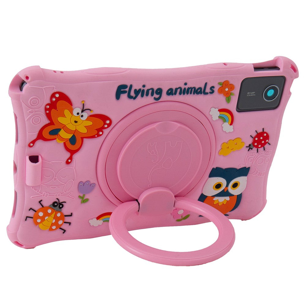 For Lenovo Tab M11 TB330FU / 331FC / Xiaoxin Pad 11 2024 Case Kickstand Cartoon Silicone Tablet Cover - Pink