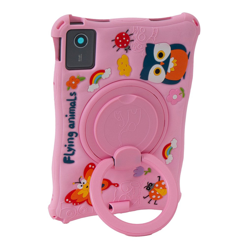 For Lenovo Tab M11 TB330FU / 331FC / Xiaoxin Pad 11 2024 Case Kickstand Cartoon Silicone Tablet Cover - Pink