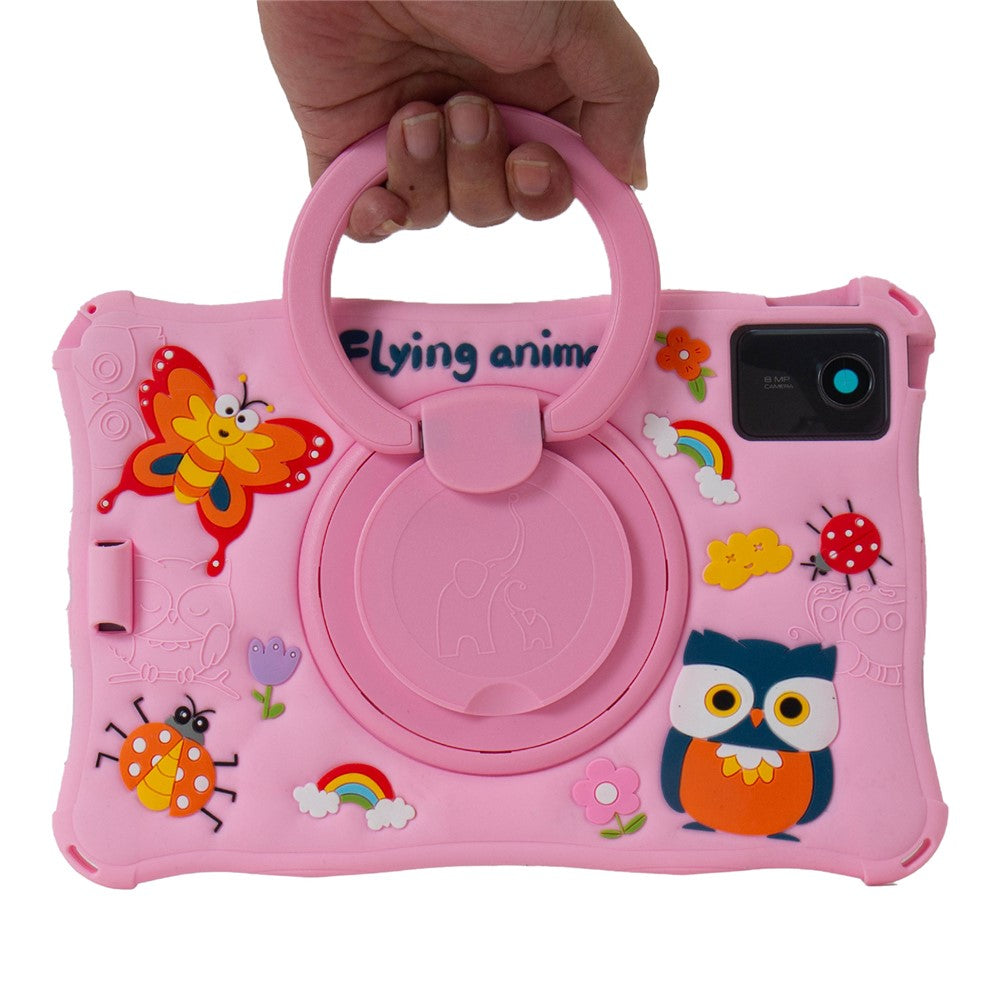 For Lenovo Tab M11 TB330FU / 331FC / Xiaoxin Pad 11 2024 Case Kickstand Cartoon Silicone Tablet Cover - Pink