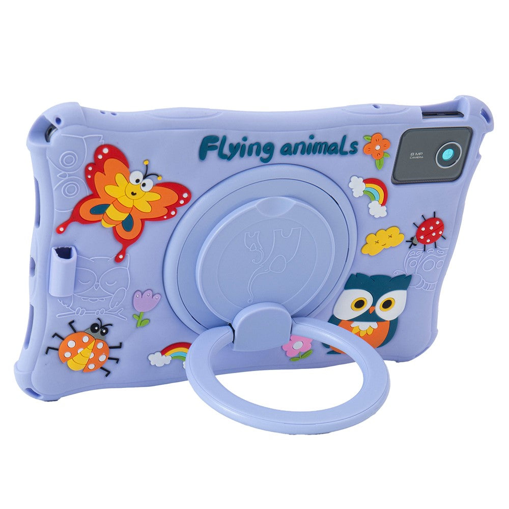 For Lenovo Tab M11 TB330FU / 331FC / Xiaoxin Pad 11 2024 Case Kickstand Cartoon Silicone Tablet Cover - Purple