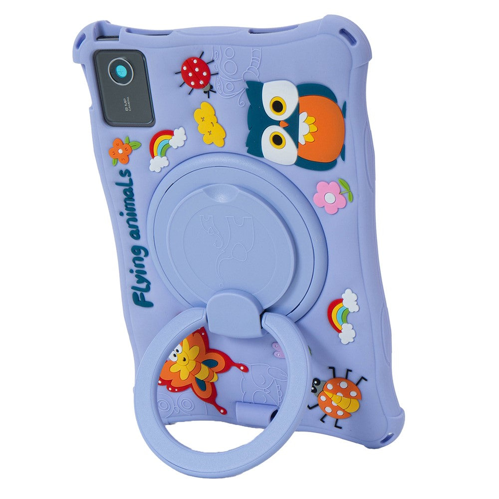 For Lenovo Tab M11 TB330FU / 331FC / Xiaoxin Pad 11 2024 Case Kickstand Cartoon Silicone Tablet Cover - Purple
