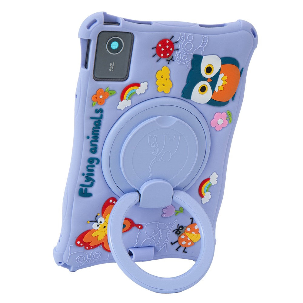 For Lenovo Tab M11 TB330FU / 331FC / Xiaoxin Pad 11 2024 Case Kickstand Cartoon Silicone Tablet Cover - Purple