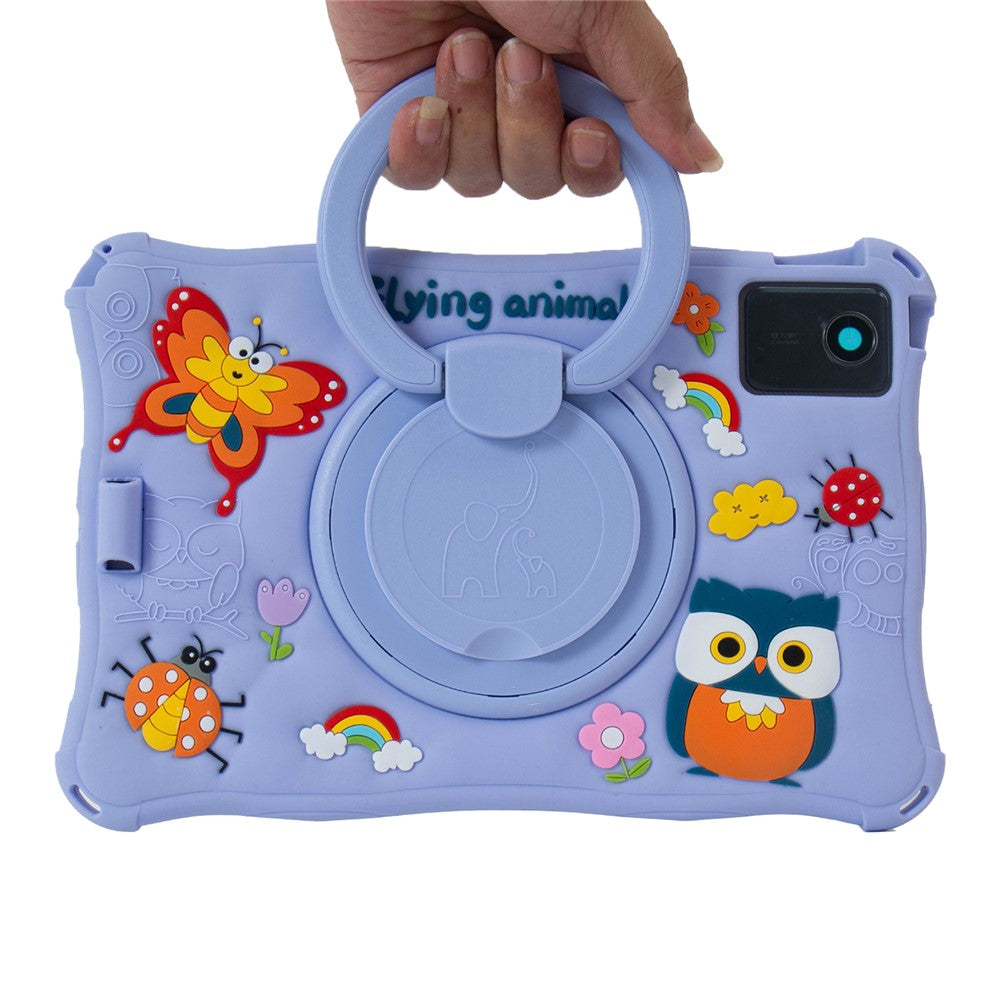 For Lenovo Tab M11 TB330FU / 331FC / Xiaoxin Pad 11 2024 Case Kickstand Cartoon Silicone Tablet Cover - Purple