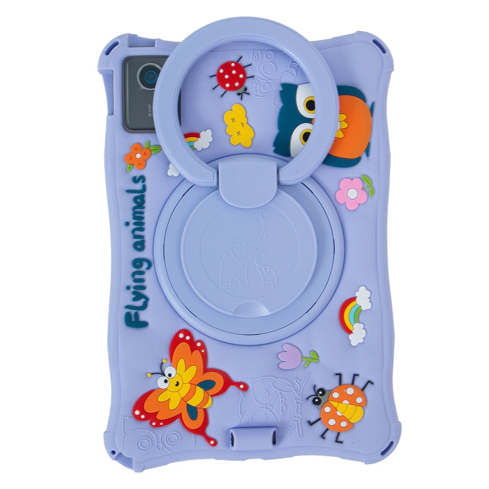 For Lenovo Tab M11 TB330FU / 331FC / Xiaoxin Pad 11 2024 Case Kickstand Cartoon Silicone Tablet Cover - Purple