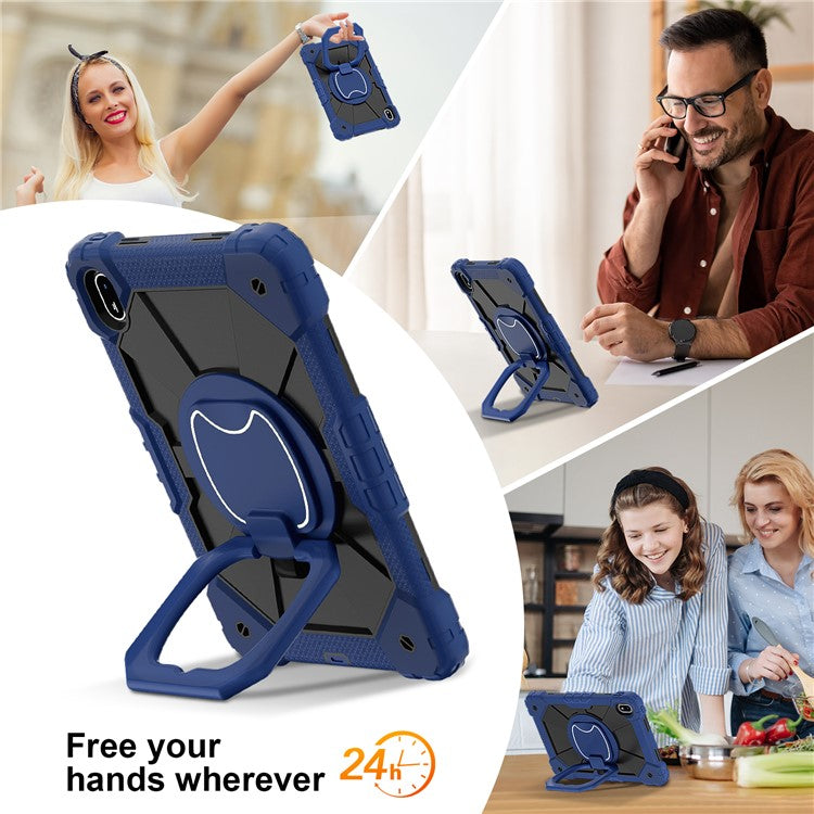 For Huawei MatePad SE 11 Kickstand Case Silicone+PC Tablet Cover - Navy Blue / Black