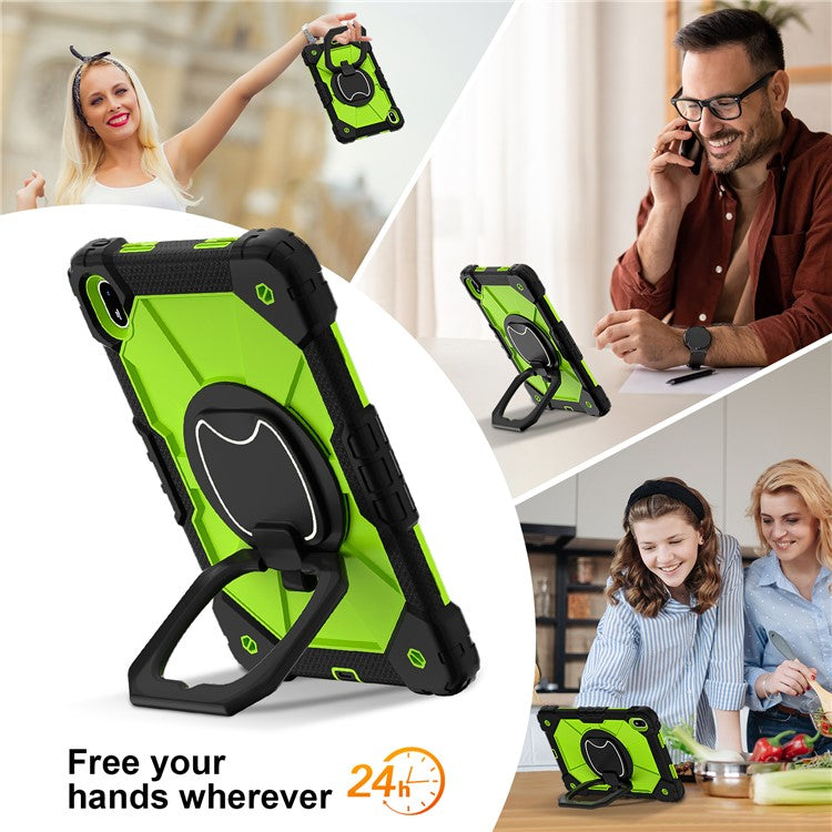 For Huawei MatePad SE 11 Kickstand Case Silicone+PC Tablet Cover - Black / Yellowgreen