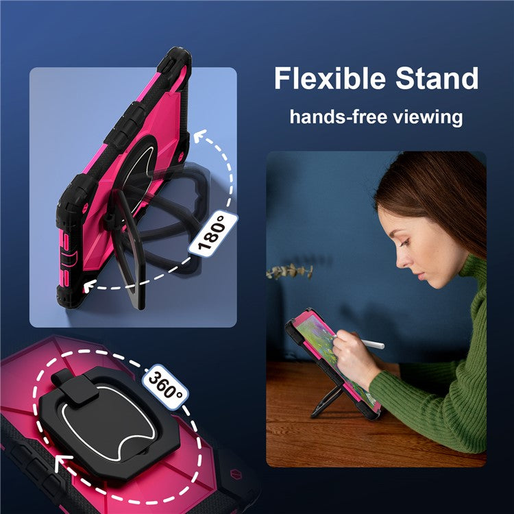 For Huawei MatePad SE 11 Kickstand Case Silicone+PC Tablet Cover - Black / Rose