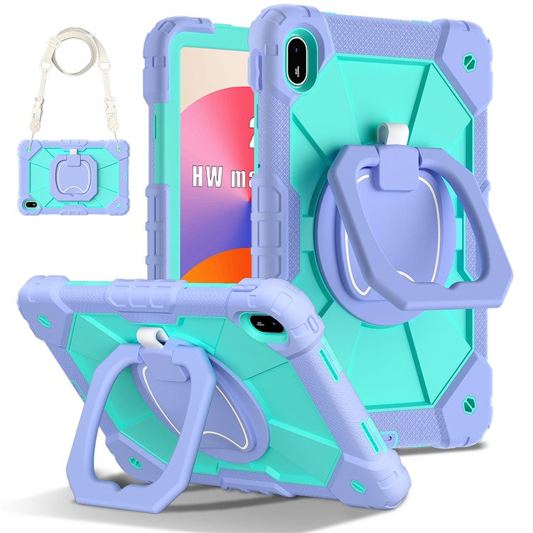 For Huawei MatePad SE 11 Kickstand Case Silicone+PC Tablet Cover - Light Purple / Mint Green