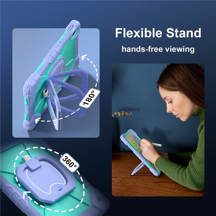 For Huawei MatePad SE 11 Kickstand Case Silicone+PC Tablet Cover - Light Purple / Mint Green