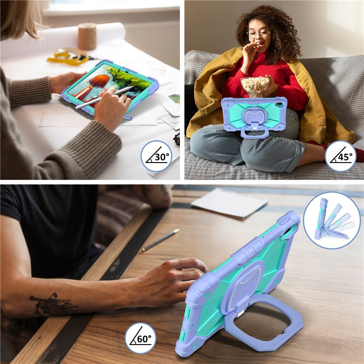 For Huawei MatePad SE 11 Kickstand Case Silicone+PC Tablet Cover - Light Purple / Mint Green