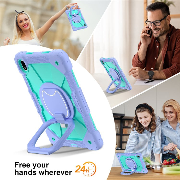 For Huawei MatePad SE 11 Kickstand Case Silicone+PC Tablet Cover - Light Purple / Mint Green