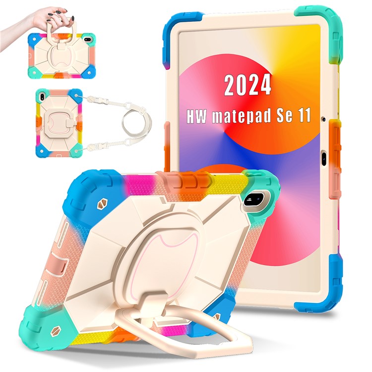 For Huawei MatePad SE 11 Kickstand Case Silicone+PC Tablet Cover - Colorful / Blue