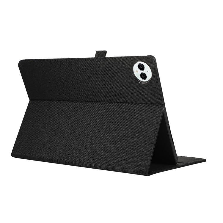 For Huawei MatePad Pro 12.2 (2024) Leather Case Card Holder Cloth Texture Tablet Stand Cover - Black