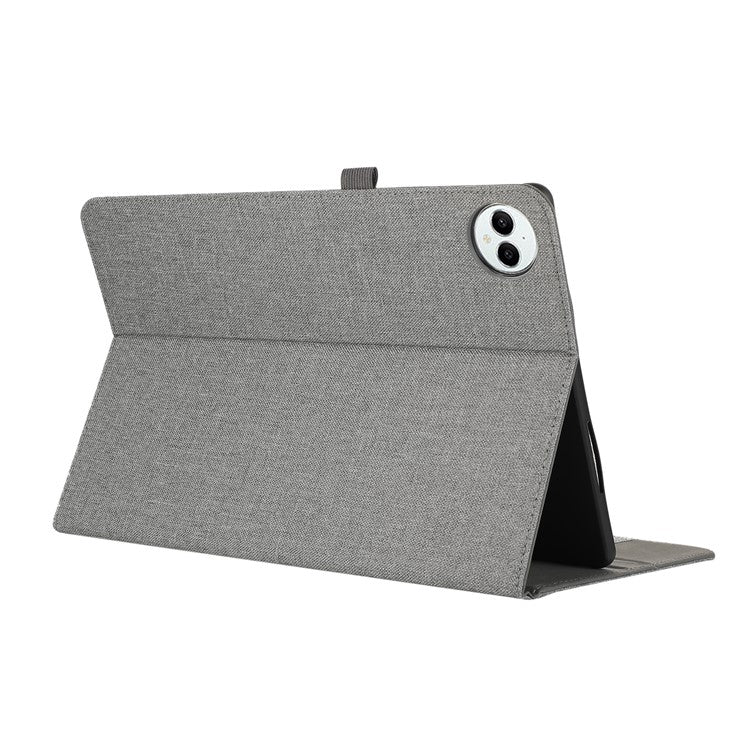 For Huawei MatePad Pro 12.2 (2024) Leather Case Card Holder Cloth Texture Tablet Stand Cover - Grey