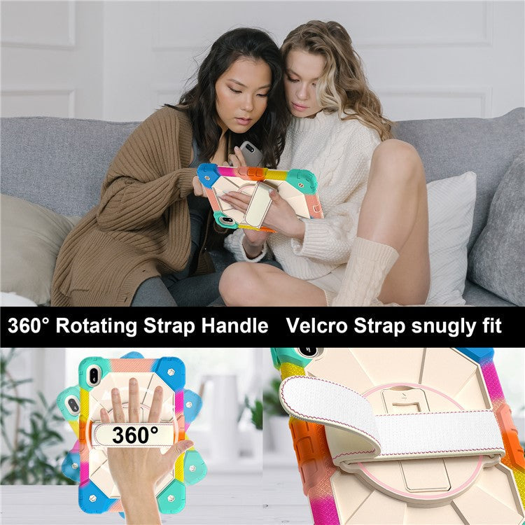 For Huawei MatePad SE 11 Case Kickstand Silicone+PC Tablet Cover with Shoulder Strap - Colorful / Blue