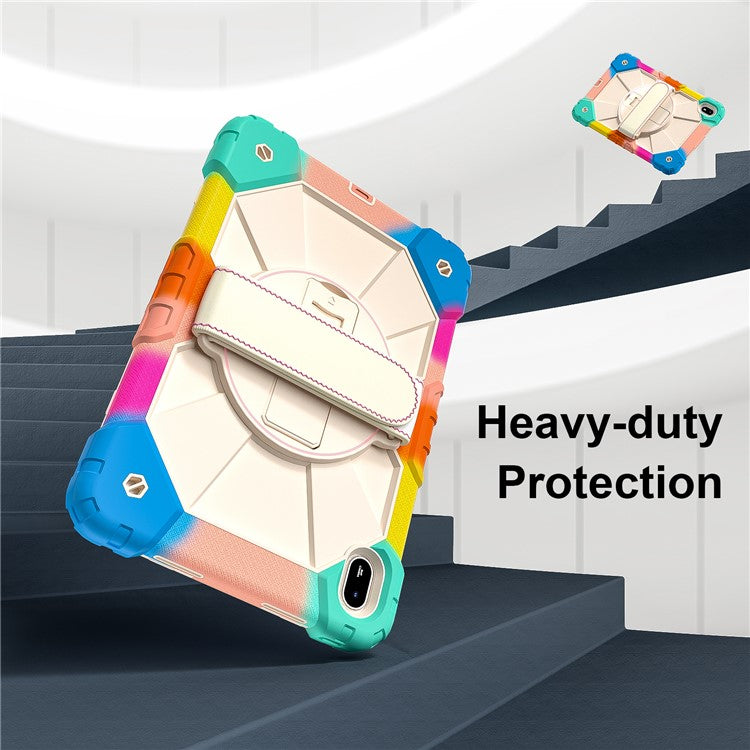 For Huawei MatePad SE 11 Case Kickstand Silicone+PC Tablet Cover with Shoulder Strap - Colorful / Blue