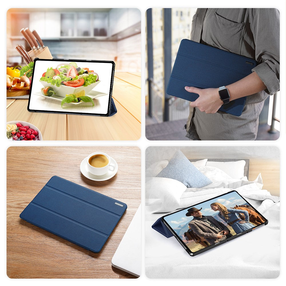 DUX DUCIS Domo Series for Lenovo Tab K11 Plus Case Tri-fold Stand Leather Cover Auto Wake / Sleep - Blue