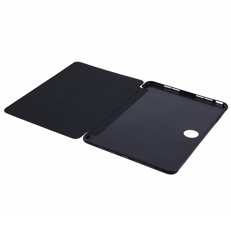 For OnePlus Pad 2 Case PU Leather+Silicone Tri-Fold Stand Tablet Cover - Black