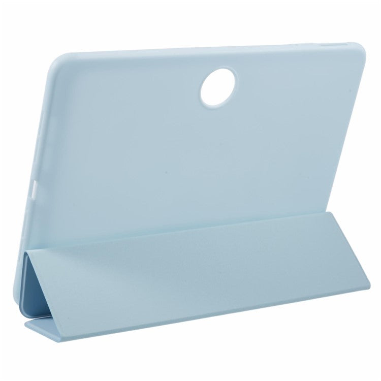 For OnePlus Pad 2 Case PU Leather+Silicone Tri-Fold Stand Tablet Cover - Baby Blue