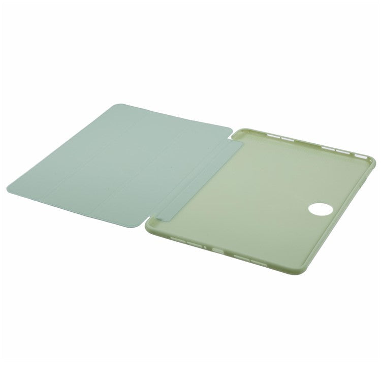 For OnePlus Pad 2 Case PU Leather+Silicone Tri-Fold Stand Tablet Cover - Green