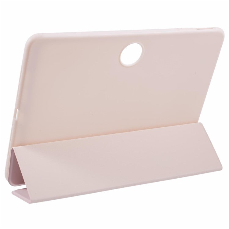 For OnePlus Pad 2 Case PU Leather+Silicone Tri-Fold Stand Tablet Cover - Pink