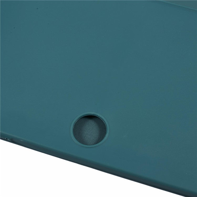 For OnePlus Pad 2 Case PU Leather+Silicone Tri-Fold Stand Tablet Cover - Blackish Green