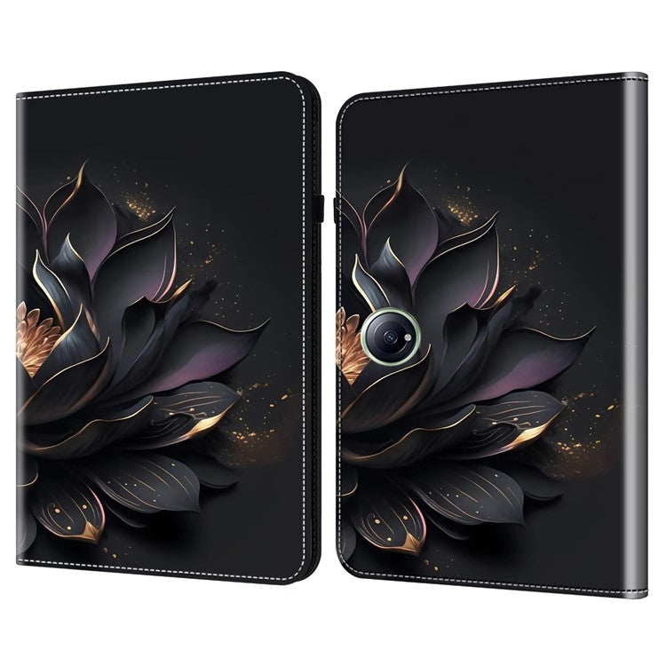 For OnePlus Pad 2 / Pad Pro Case Pattern Printed Leather Tablet Cover with Card Slot - Flower
