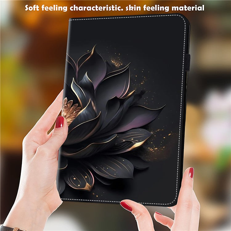 For OnePlus Pad 2 / Pad Pro Case Pattern Printed Leather Tablet Cover with Card Slot - Flower
