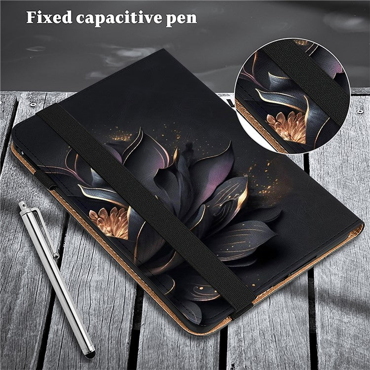 For OnePlus Pad 2 / Pad Pro Case Pattern Printed Leather Tablet Cover with Card Slot - Flower