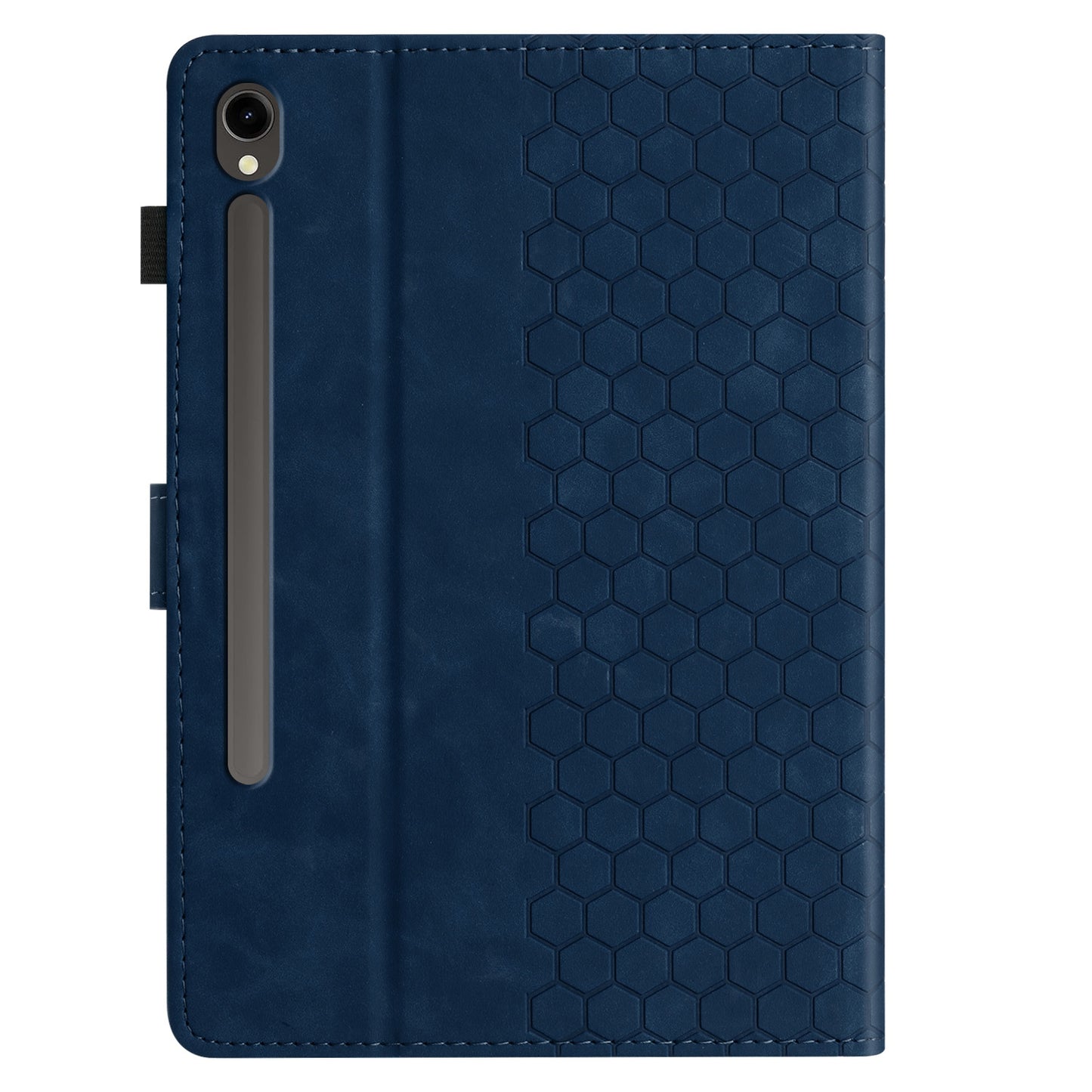 For Samsung Galaxy Tab S9 FE / S9 Case Honeycomb Printed Leather Tablet Cover with Card Slot - Blue