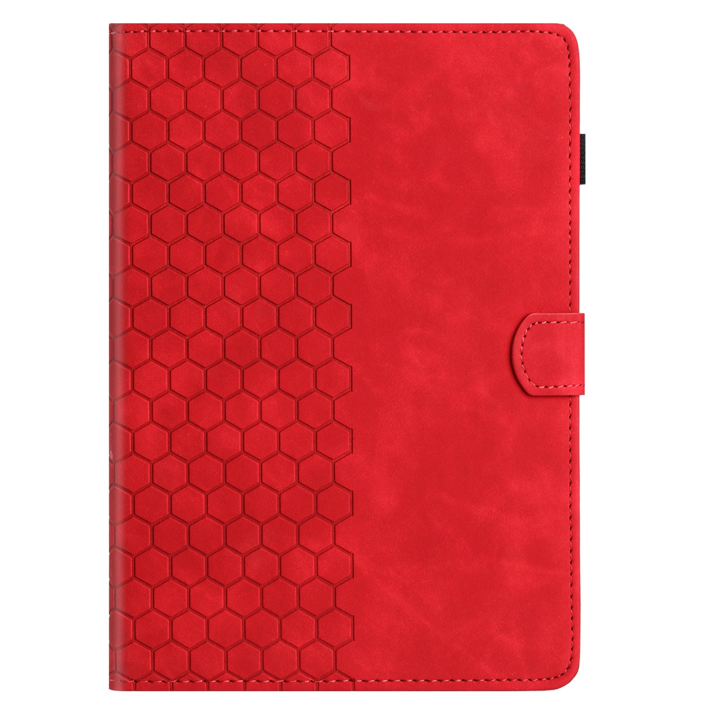 For Samsung Galaxy Tab S9 FE / S9 Case Honeycomb Printed Leather Tablet Cover with Card Slot - Red