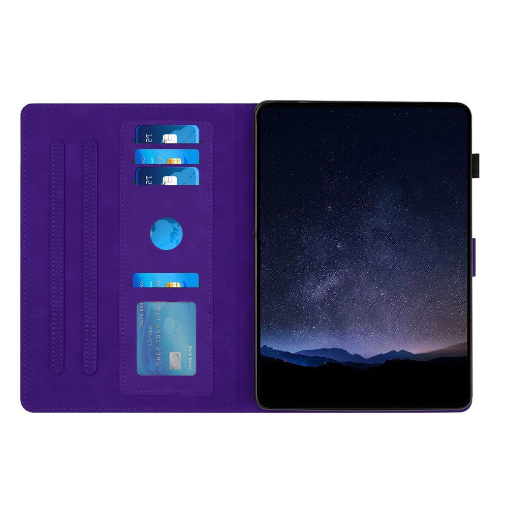 For Lenovo Tab P11 Gen 2 Case Honeycomb Printed Leather Tablet Cover with Card Slot - Purple