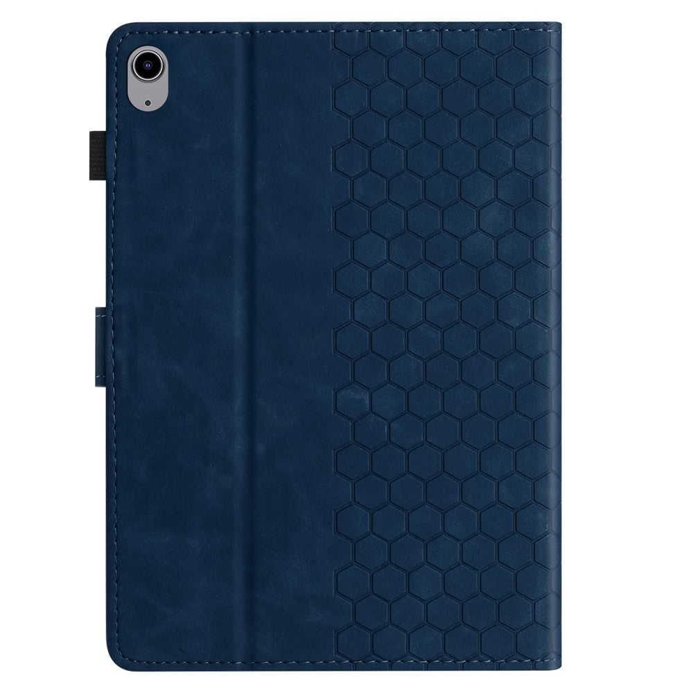 For Lenovo Tab P11 Case Honeycomb Printed Leather Tablet Cover with Card Slot - Blue