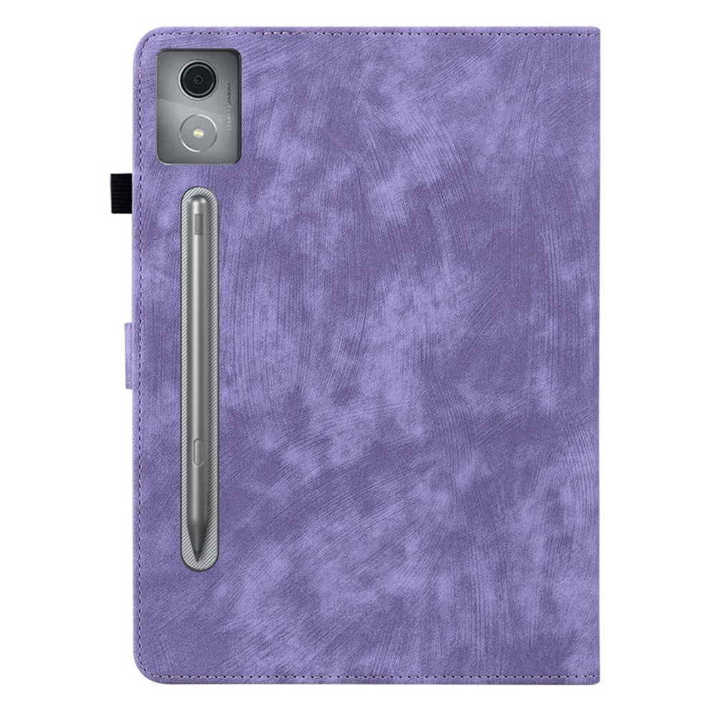 For Lenovo Tab P12 Pro 12.7 2025 / Xiaoxin Pad Pro 12.7 (2025) Cases Tiger Imprint Anti-Scratch PU Leather Tablet Cover - Purple