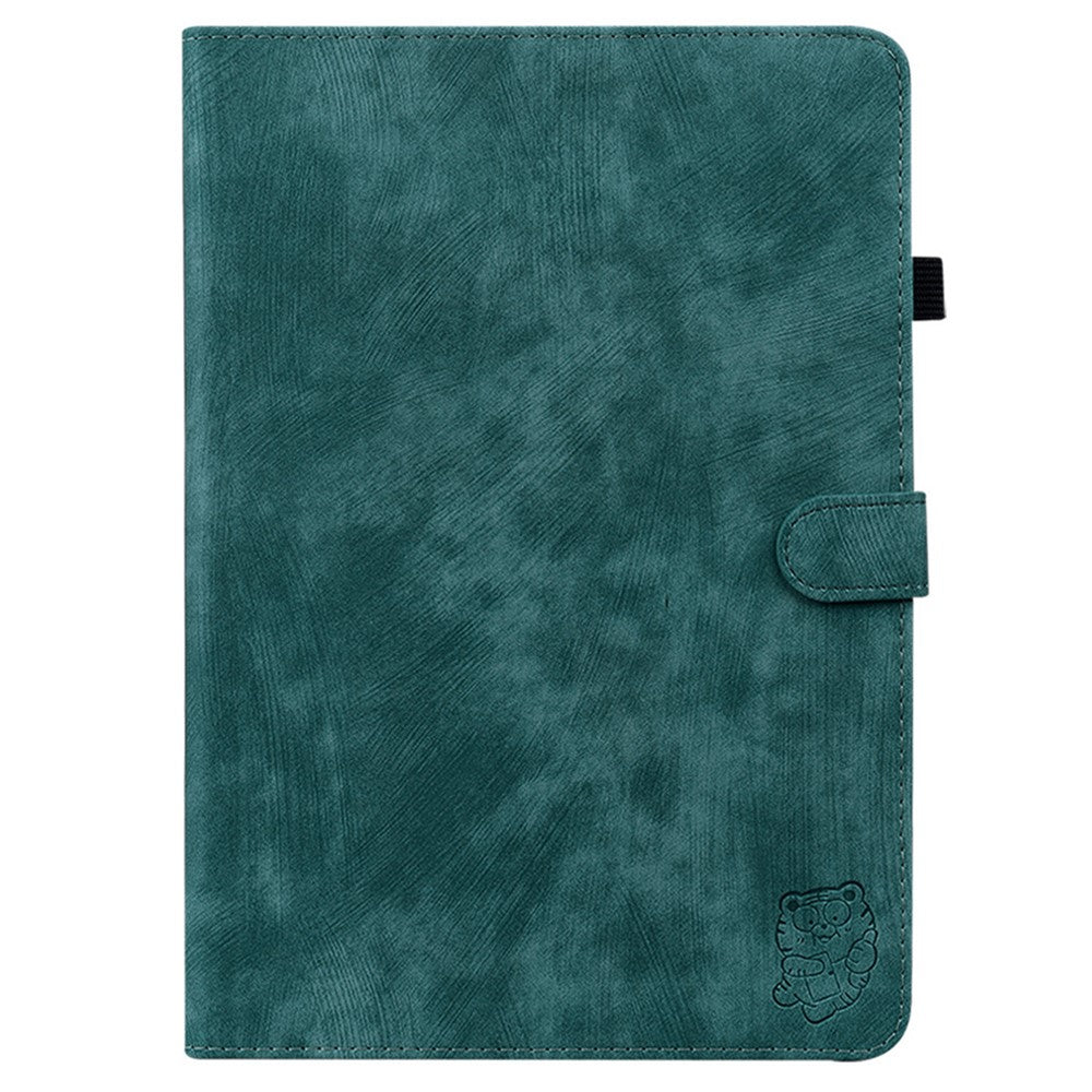 For Lenovo Tab P12 Pro 12.7 2025 / Xiaoxin Pad Pro 12.7 (2025) Cases Tiger Imprint Anti-Scratch PU Leather Tablet Cover - Green