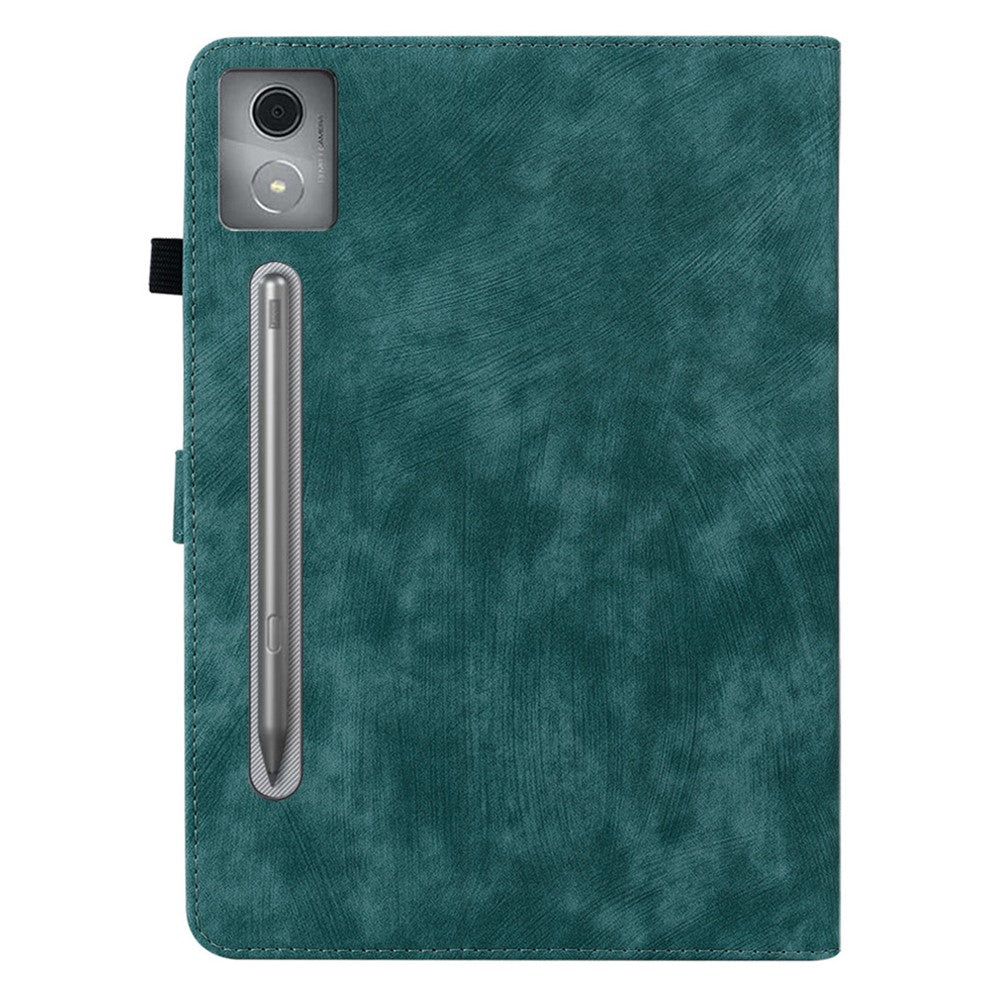 For Lenovo Tab P12 Pro 12.7 2025 / Xiaoxin Pad Pro 12.7 (2025) Cases Tiger Imprint Anti-Scratch PU Leather Tablet Cover - Green