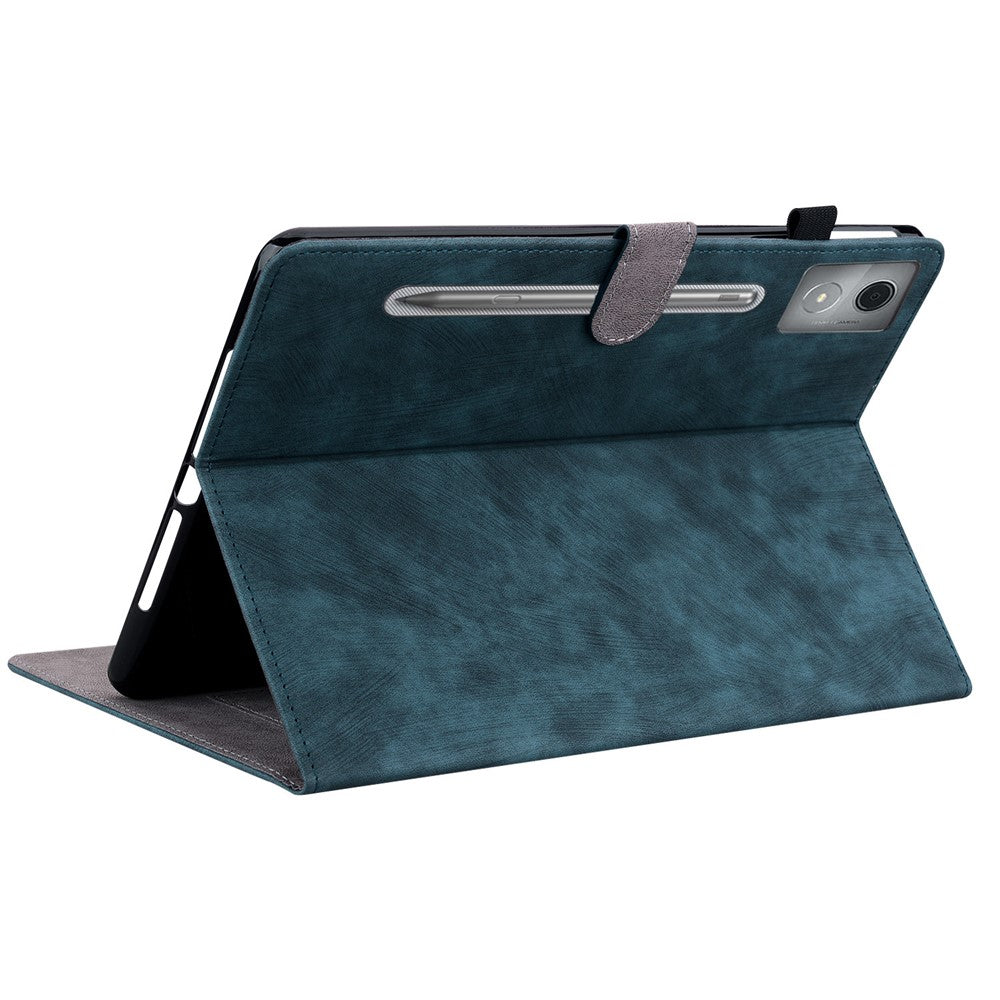 For Lenovo Tab P12 Pro 12.7 2025 / Xiaoxin Pad Pro 12.7 (2025) Cases Tiger Imprint Anti-Scratch PU Leather Tablet Cover - Blue