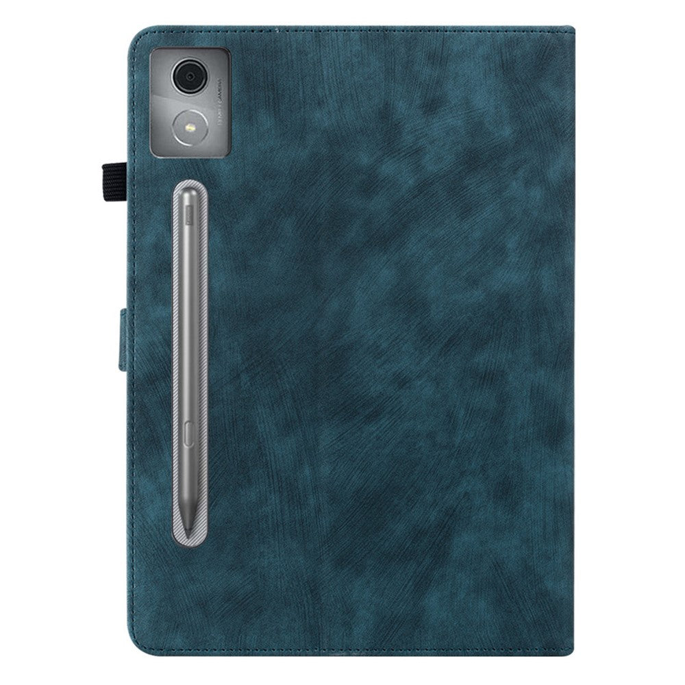 For Lenovo Tab P12 Pro 12.7 2025 / Xiaoxin Pad Pro 12.7 (2025) Cases Tiger Imprint Anti-Scratch PU Leather Tablet Cover - Blue