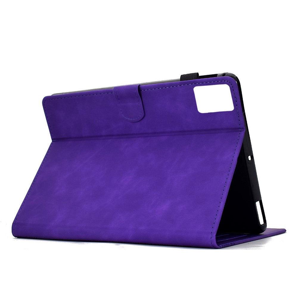 For Lenovo Tab M11 / Xiaoxin Pad 11 2024 Case Cats Imprinted PU Leather Card Slots Tablet Cover - Purple