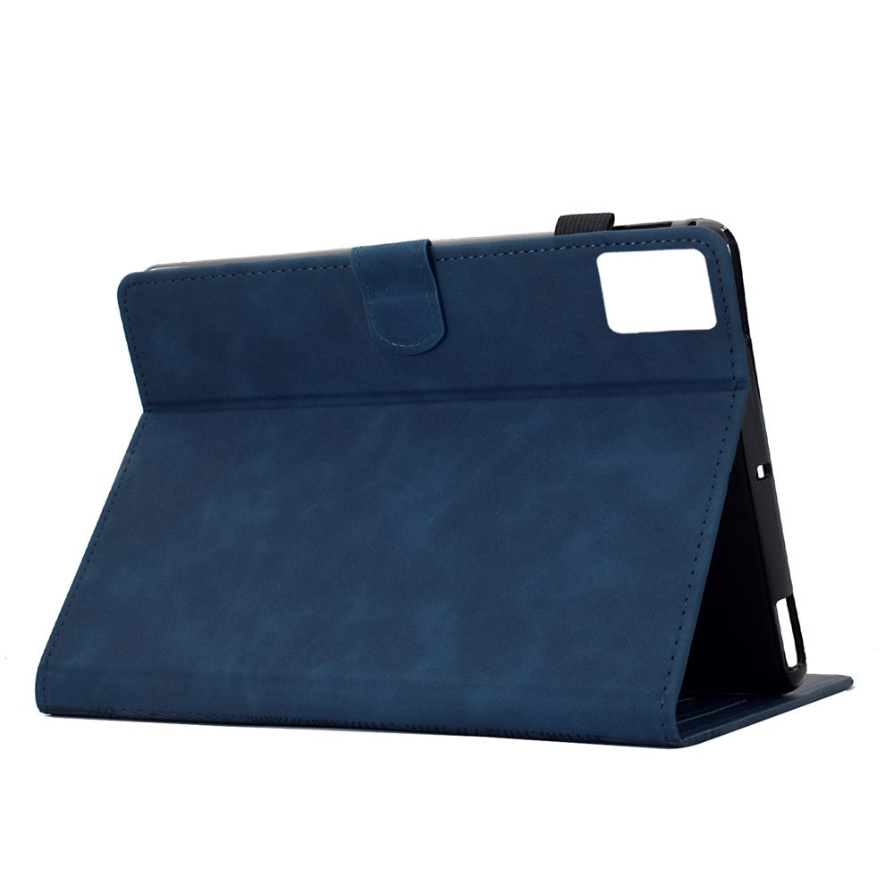 For Lenovo Tab M11 / Xiaoxin Pad 11 2024 Case Cats Imprinted PU Leather Card Slots Tablet Cover - Dark Blue