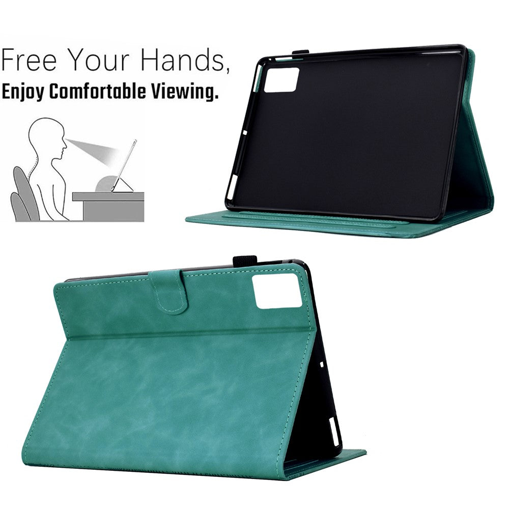 For Lenovo Tab M11 / Xiaoxin Pad 11 2024 Case Cats Imprinted PU Leather Card Slots Tablet Cover - Baby Blue