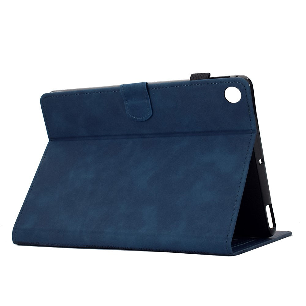 For Lenovo Tab M10 Plus (3rd Gen) Case Cats Imprinted PU Leather Card Slots Tablet Cover - Dark Blue