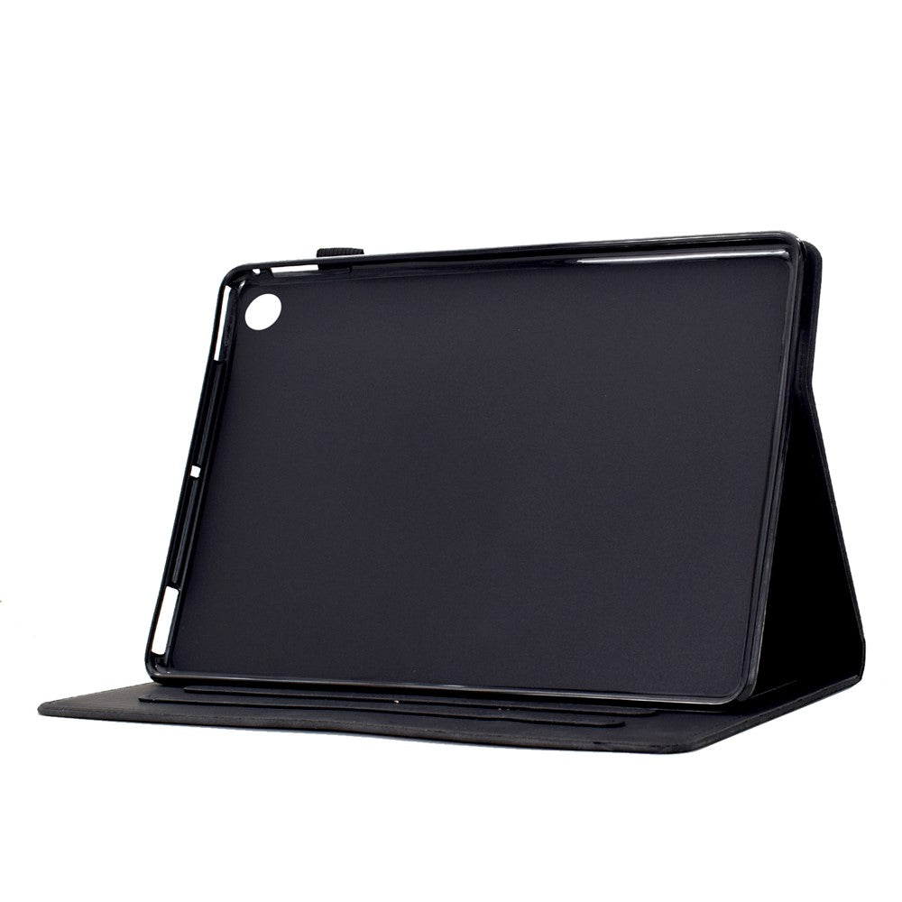 For Lenovo Tab M10 Plus (3rd Gen) Case Cats Imprinted PU Leather Card Slots Tablet Cover - Black